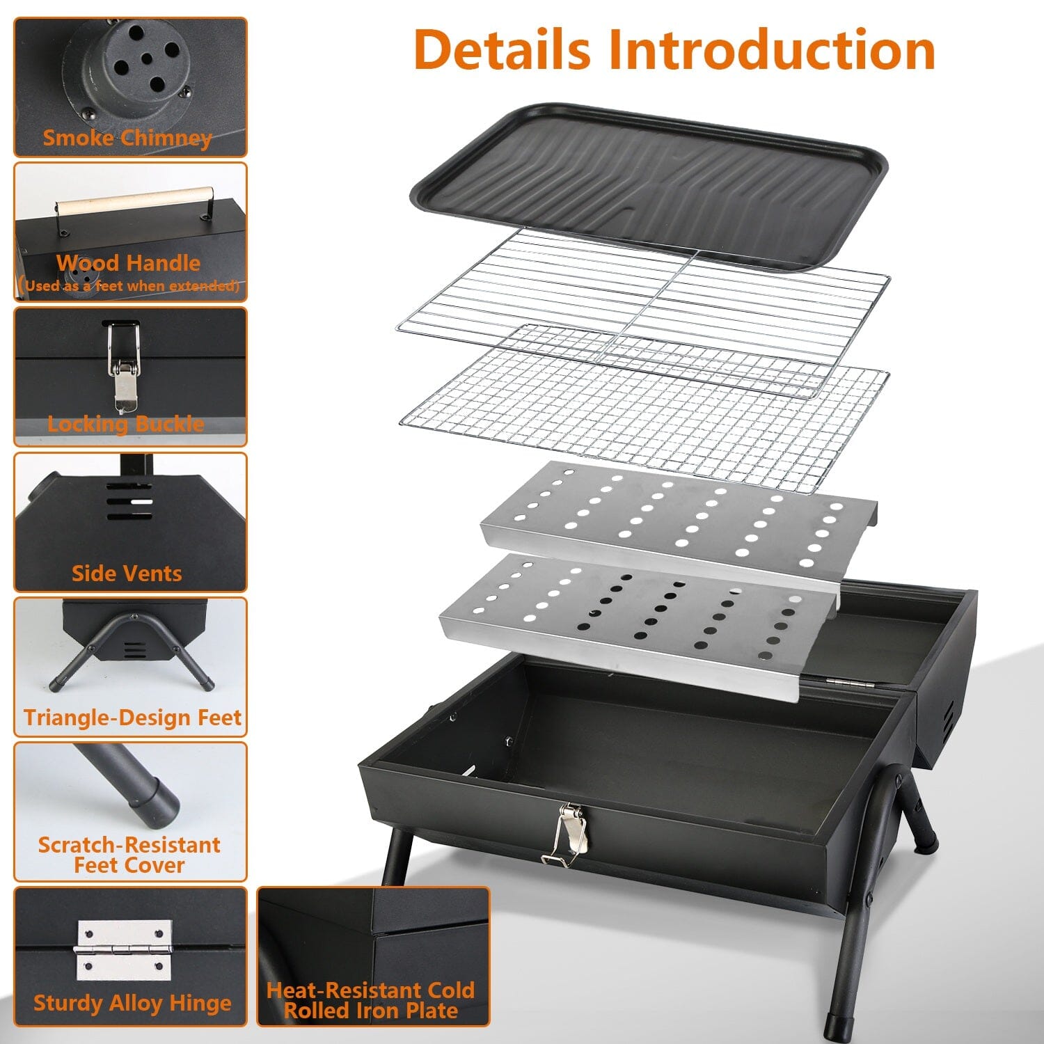 Portable Charcoal Two Sides Folding BBQ Grill Outlet Locations Cheap Pice