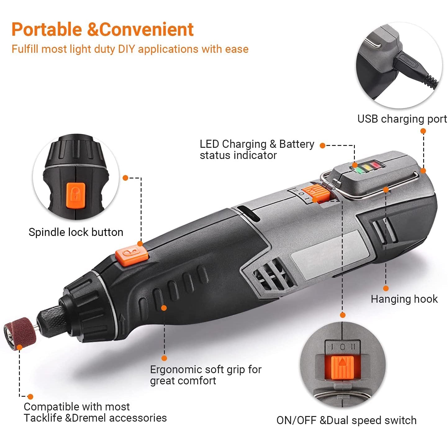 Cordless Rotary Tool 4V Power Portable Size with Versatile Accessories With Paypal For Sale