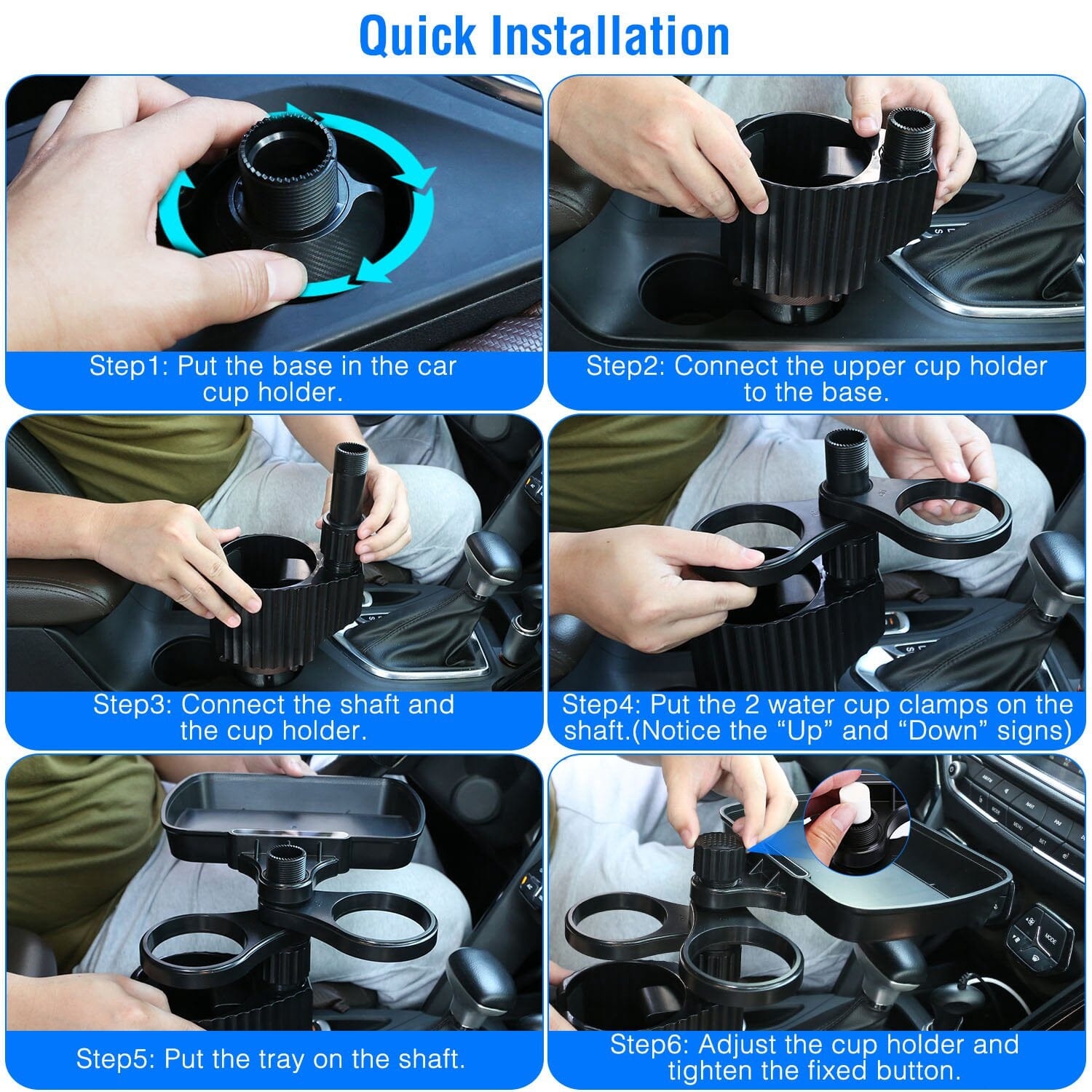 4-in-1 Car Cup Holder Tray Food Table Outlet Deals