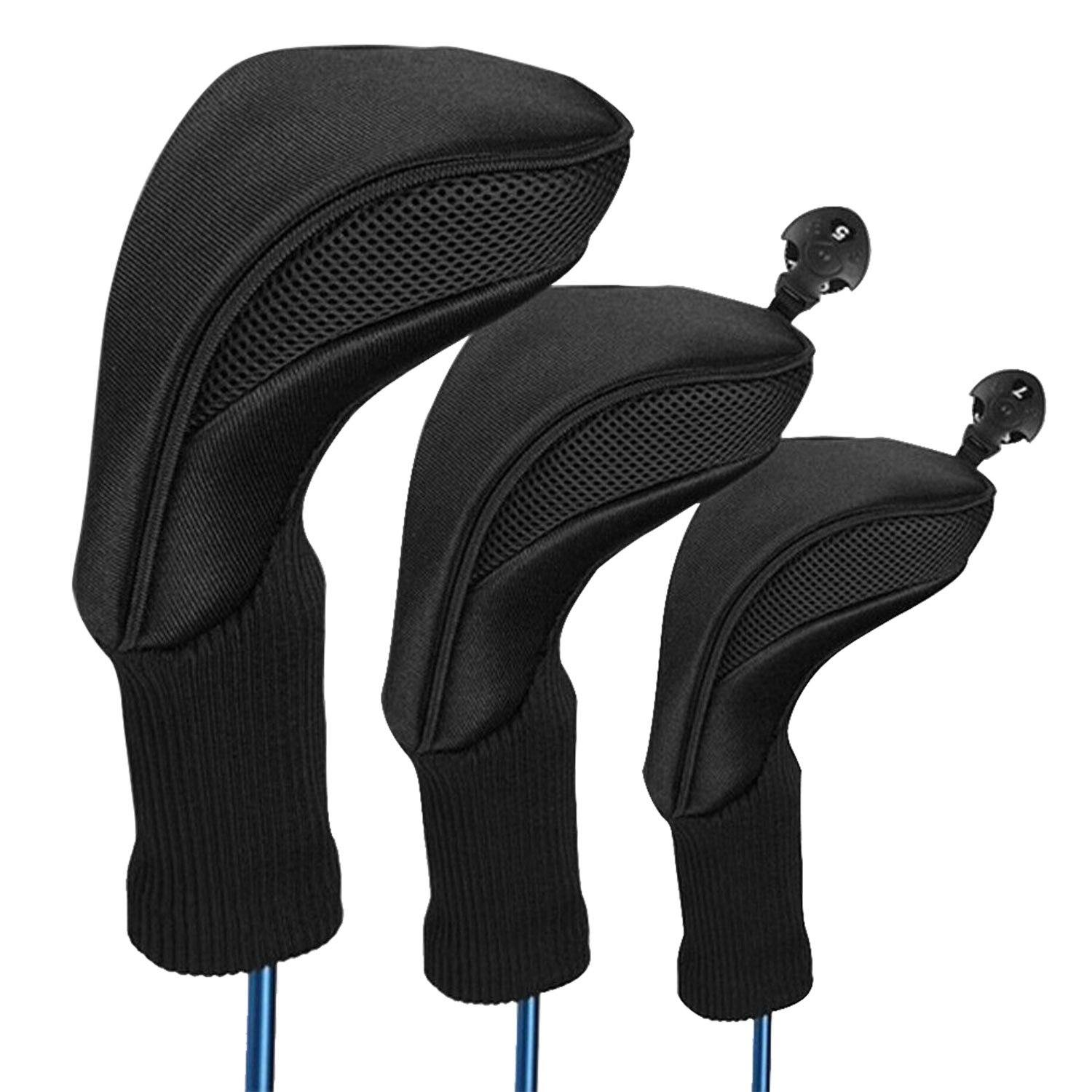 3-Piece: Long Neck Mesh Golf Club Head Cover Fashionable For Sale