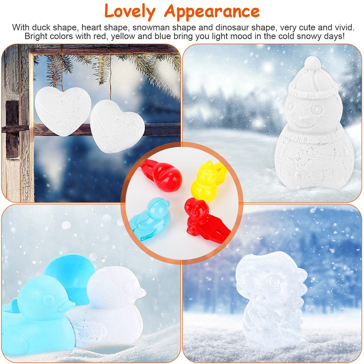 4-Pack: Snowball Makers Set Clip Snow Molds Free Shipping Nicekicks