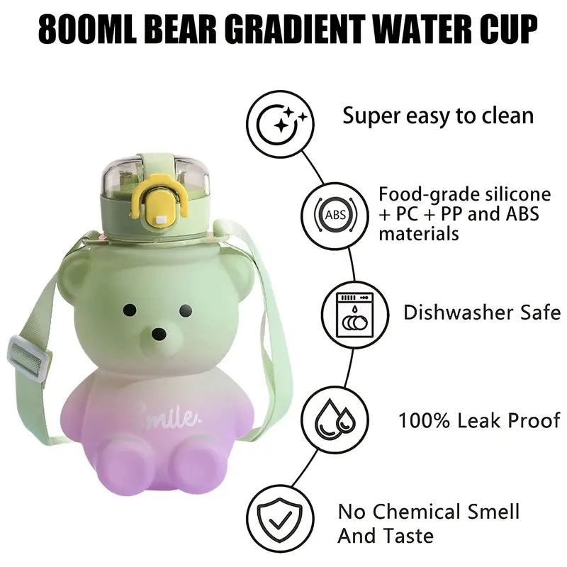 BPA-free Kawaii Bear Straw Water Bottle Discount Latest Collections