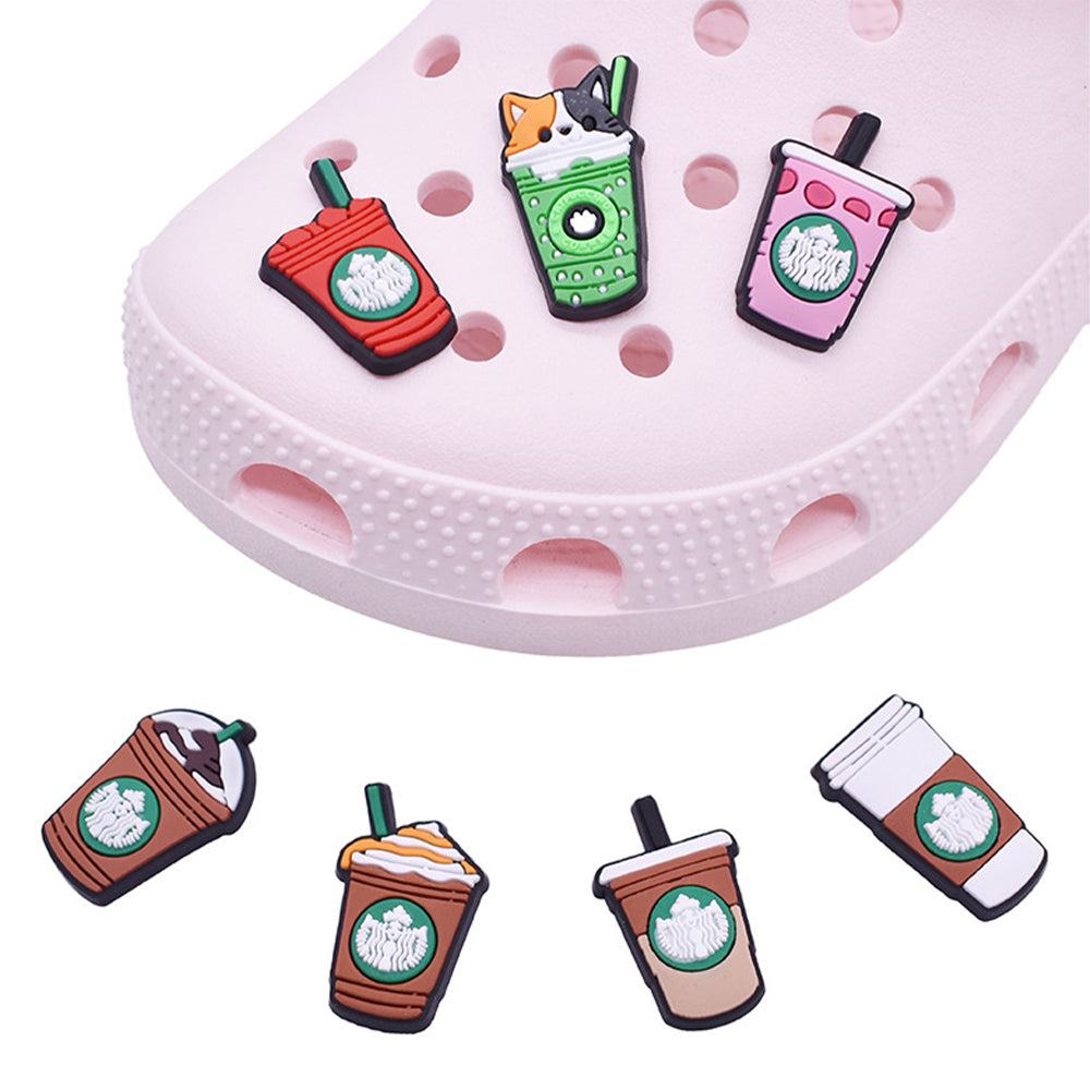 7-Piece: Frappucino Croc Shoe Charms Set Collections Cheap Online