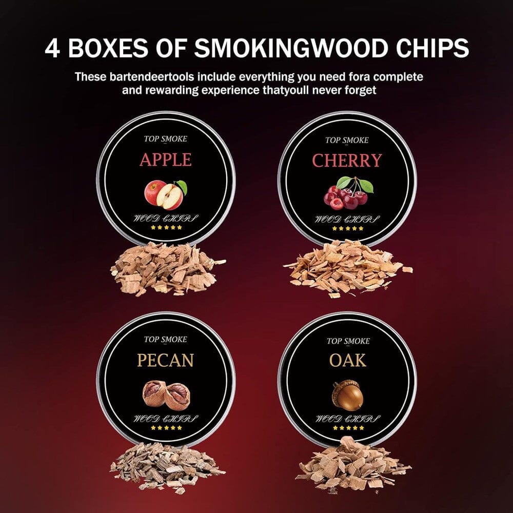 Cocktail Smoker Kit, Vintage Whiskey Smoker Set with 4 Flavor Wood Chips Clearance Official