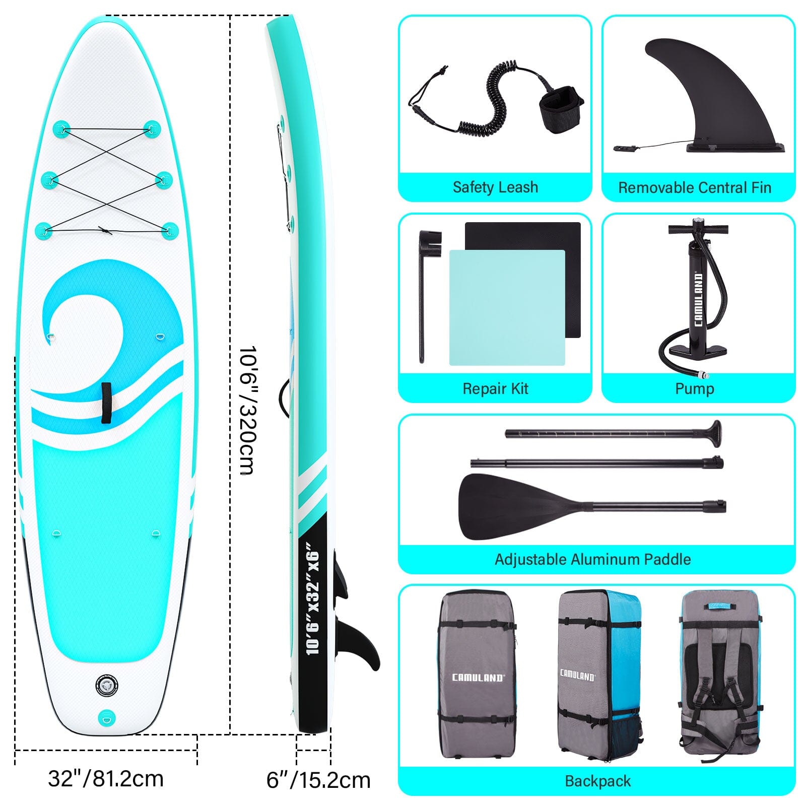 10’6” x 32”x 6” Paddle Boards for Adults with Premium SUP Accessories and Backpack Cheap Sale Buy