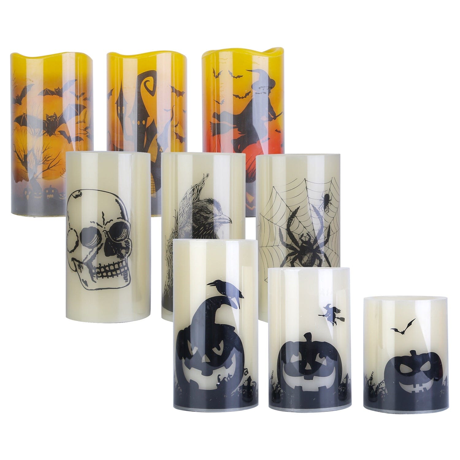 3-Pack: Halloween Battery Operated Flameless Candle Lamp with Timer Setting Sale Explore