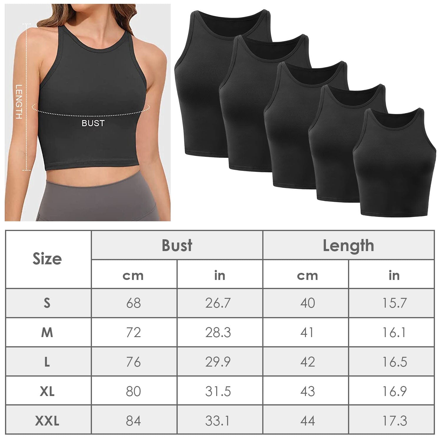 2-Piece: Women Sleeveless Cropped Tank top High Neck Cheapest Pice Sale Online