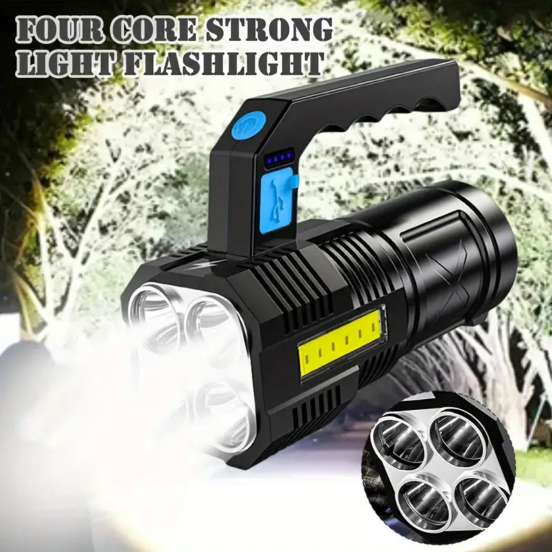 Tactical LED Flashlight, 800mAh Rechargeable Via USB, High-Power Light With 4-Mode Output Outlet Exclusive