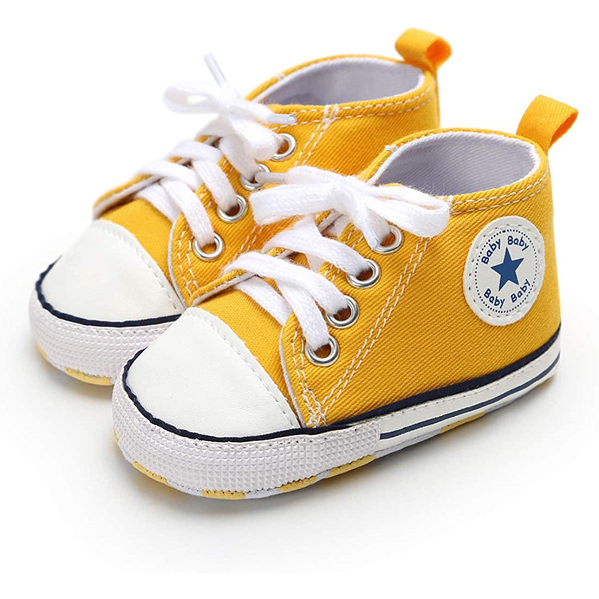 Unisex High Top Sneaker Soft Anti-Slip Sole Newborn Infant Denim Shoes Visit