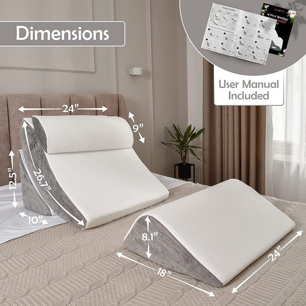 4-Piece: Orthopedic Wedge Pillow Set Cheap Get To Buy