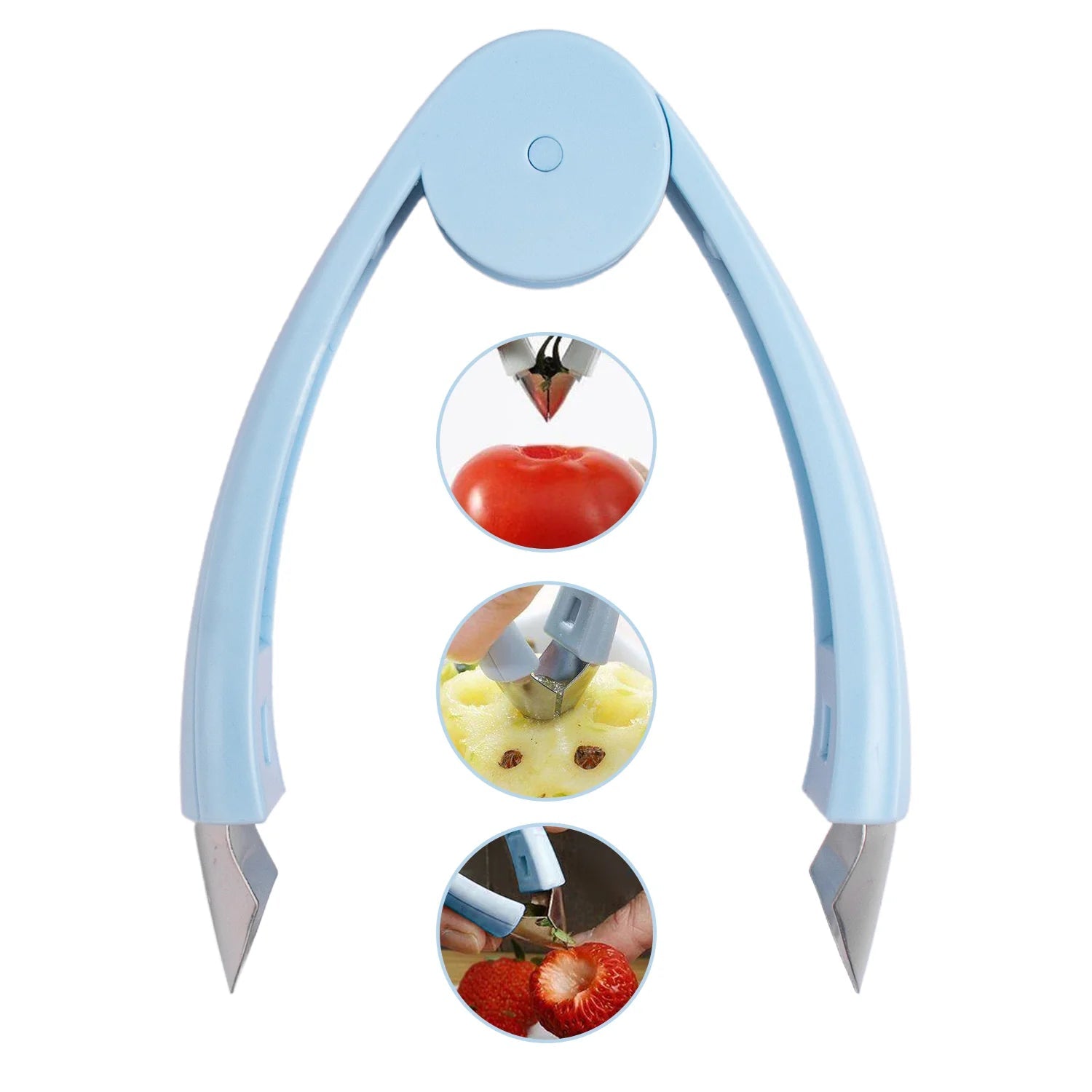 Fruit and Vegetable Stem Remover Strawberry Tomato Potato Pineapple Carrot Huller Corer Tweezers Tool Kitchen Gadget Sale Big Discount