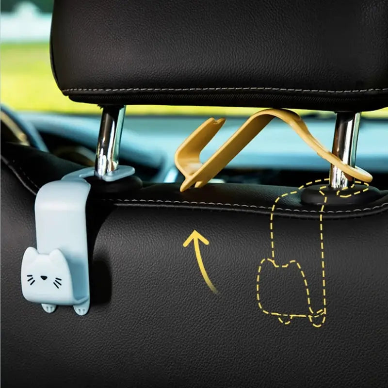 6-Pack: Universal Car Seat Hanger Hooks Cute Cartoon Double-hook Fashionable