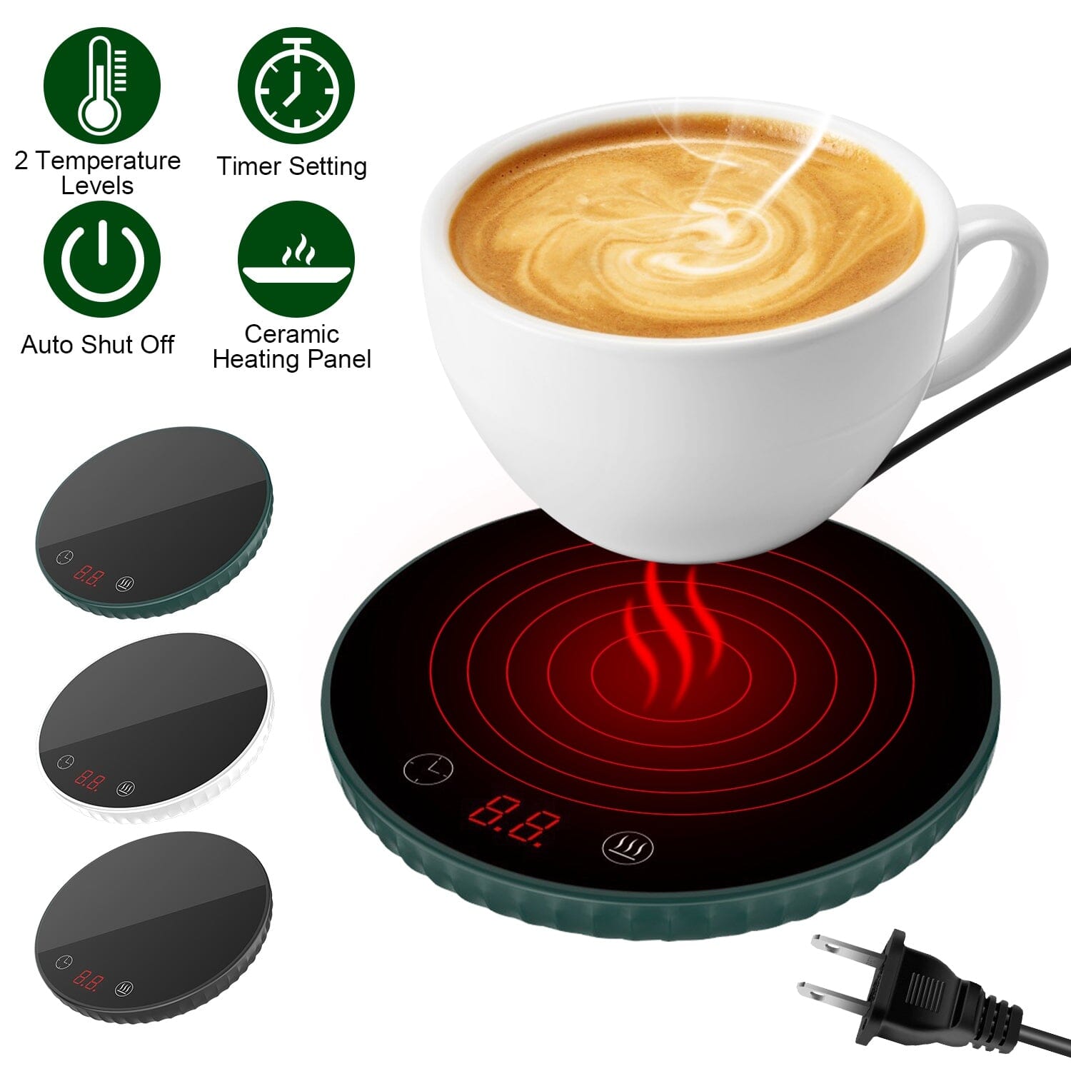 Desktop Electric Cup Warmer Auto Off Over Heating Protection Smart Timer Setting Comfortable Cheap Pice