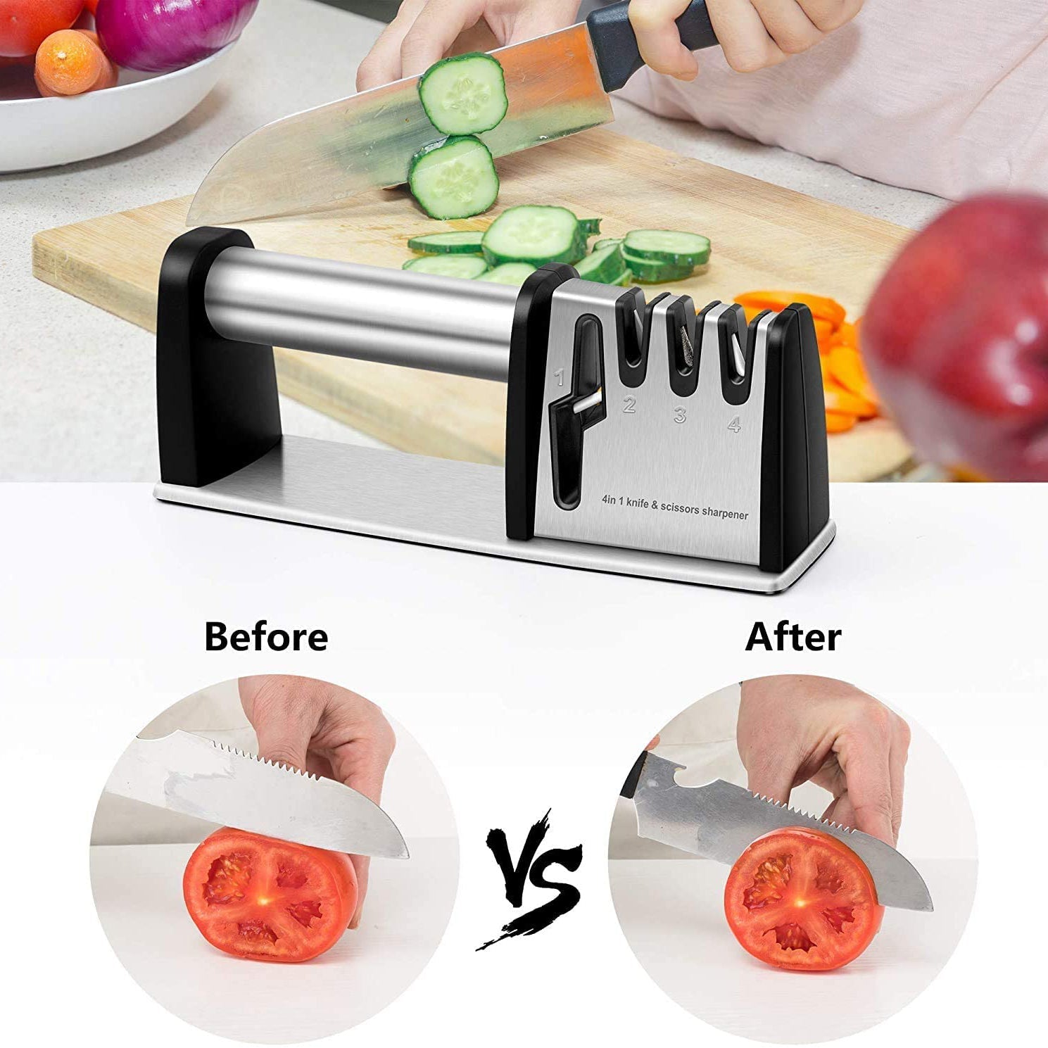 4-in-1 Kitchen Blade and Scissor Sharpening Tool Largest Supplier For Sale