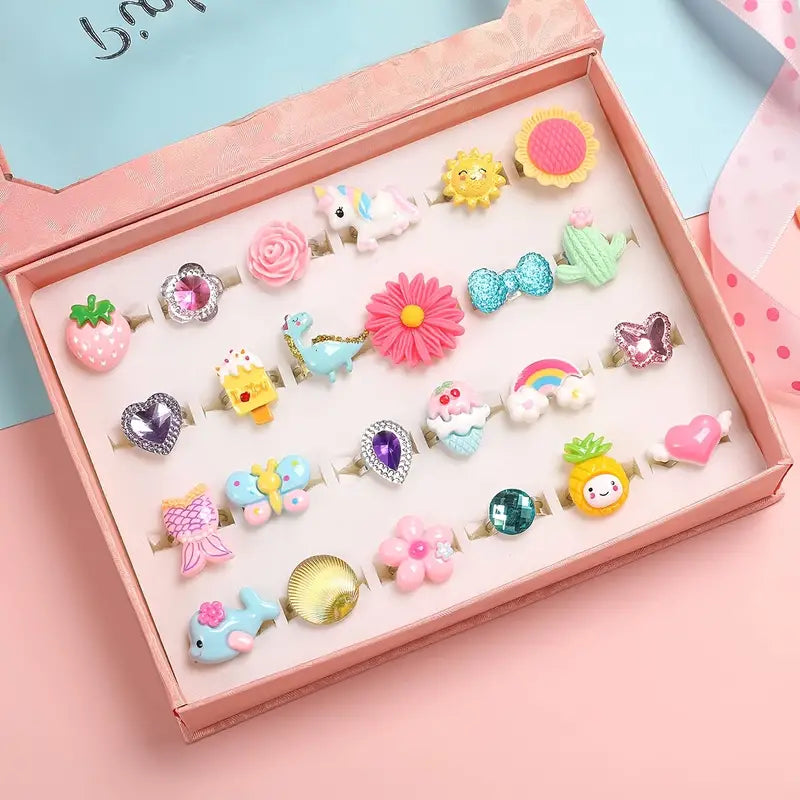 24 Adorable Pink Sheep Little Girl Jewel Rings Official Site Cheap Online