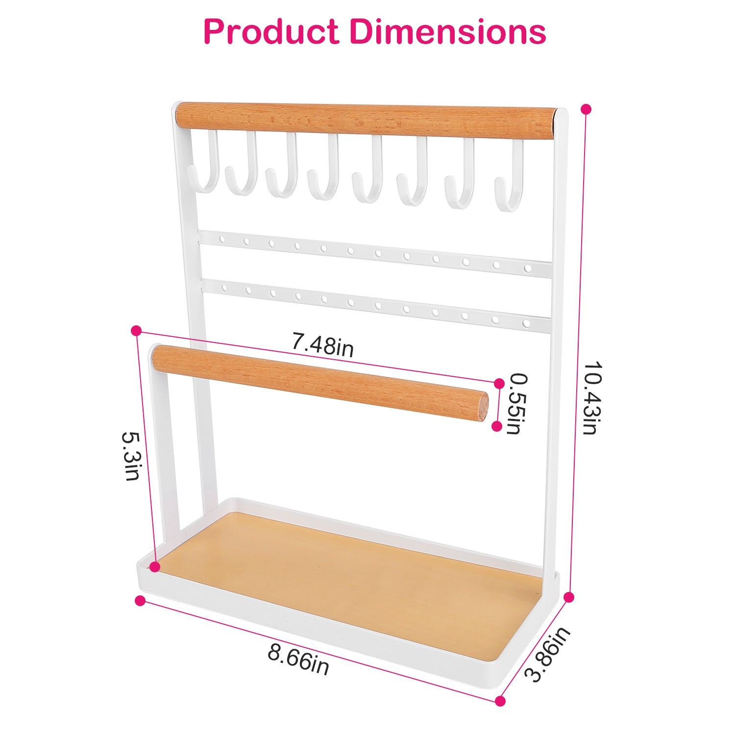 4-Tier Tabletop Wooden Jewelry Display Stand Cheap Pice Top Quality