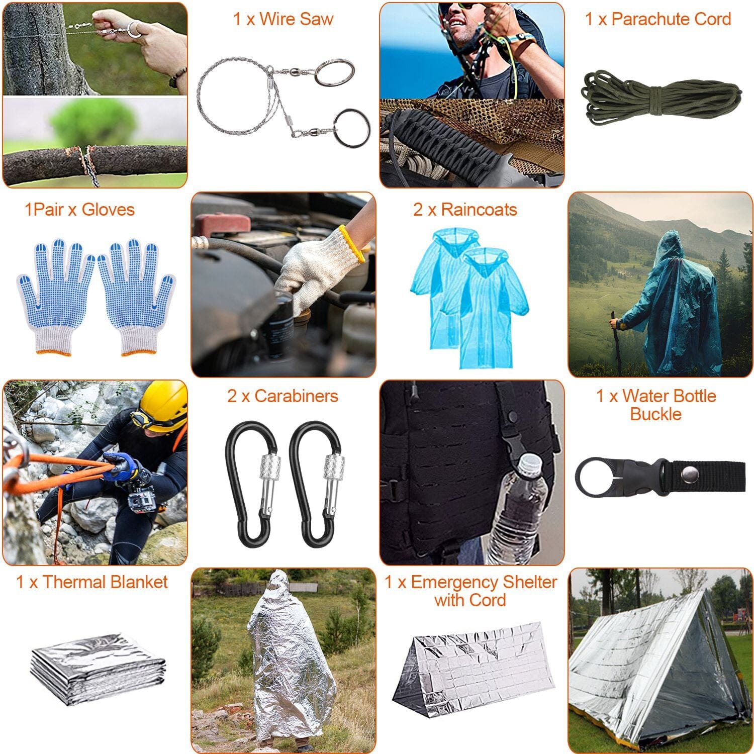 125-Pieces: Emergency Survival Gear Tactical for Outdoor Adventure Cheap Pictures