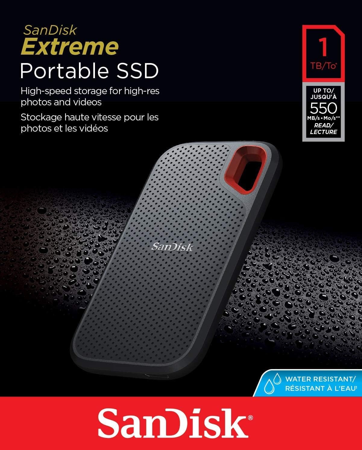 SanDisk 1TB Extreme Portable External SSD - Up to 550MB/s USB-C, USB 3.1 (Refurbished) Buy Cheap For Nice