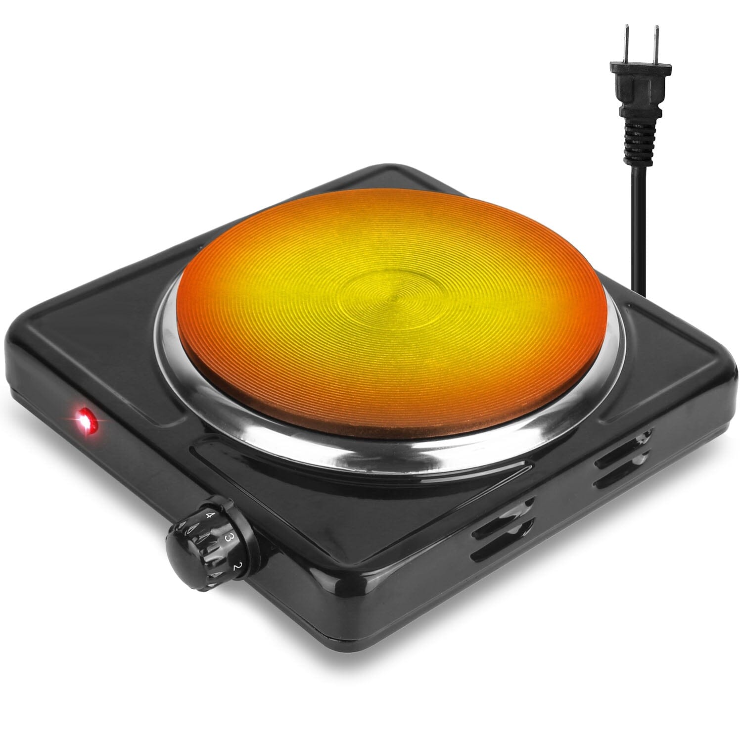 1500W Portable Heating Hot Plate Stove Countertop with Non Slip Rubber Footlocker For Sale