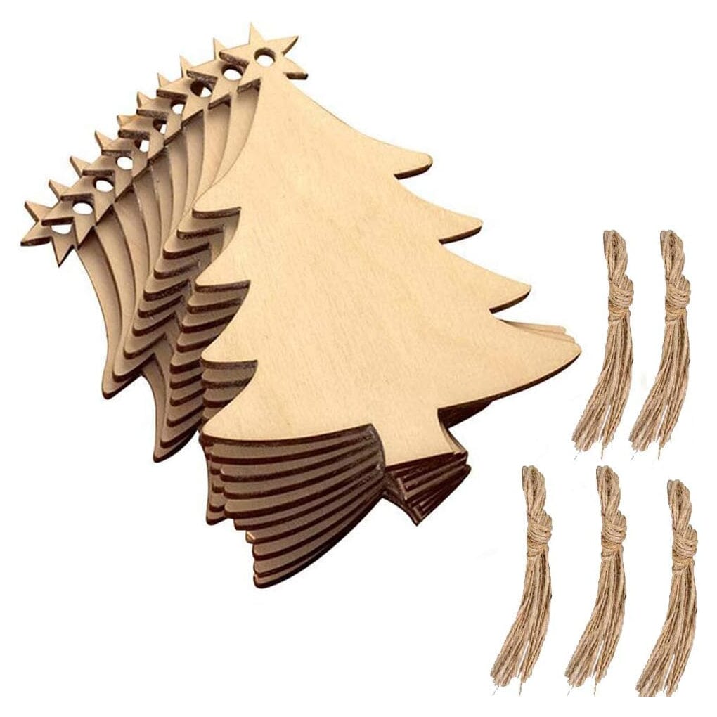 50-Pieces: Wooden Mini Christmas Tree Small Pendant Cheap Pice Free Shipping