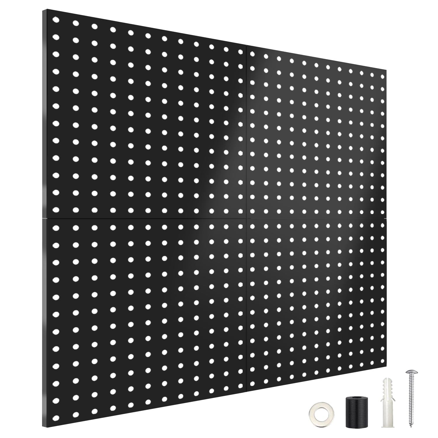 4-Pack: Metal Black Pegboard Wall Organizer with 1 Spacing 1/4 Hole Discount Eastbay