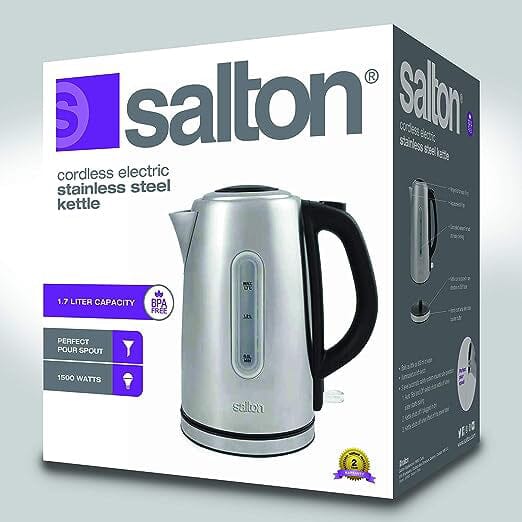 Salton Cordless Electric Stainless Steel Kettle Sale 100% Authentic