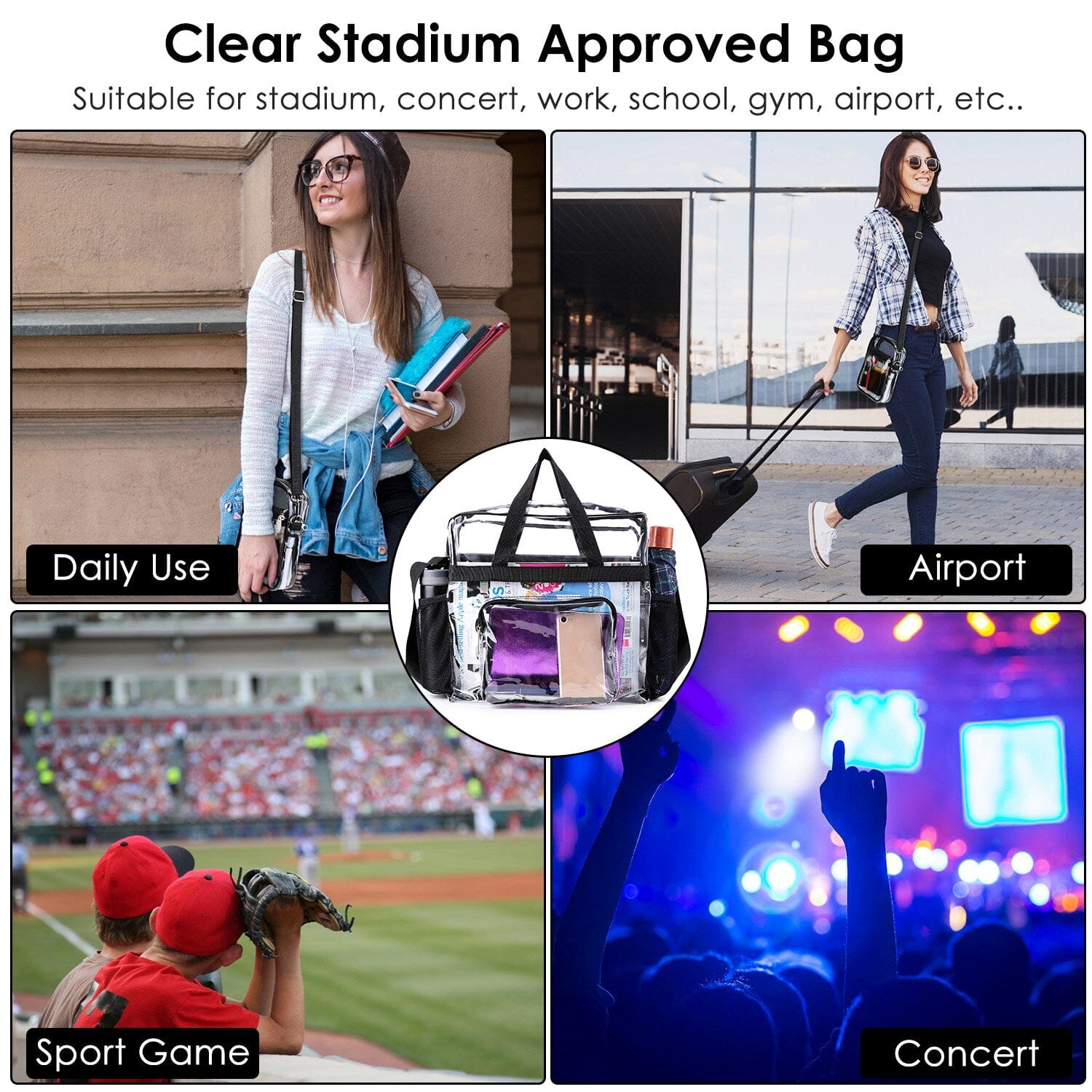 Clear Transparent Shoulder Bag Stadium Approved Clearance 100% Guaranteed