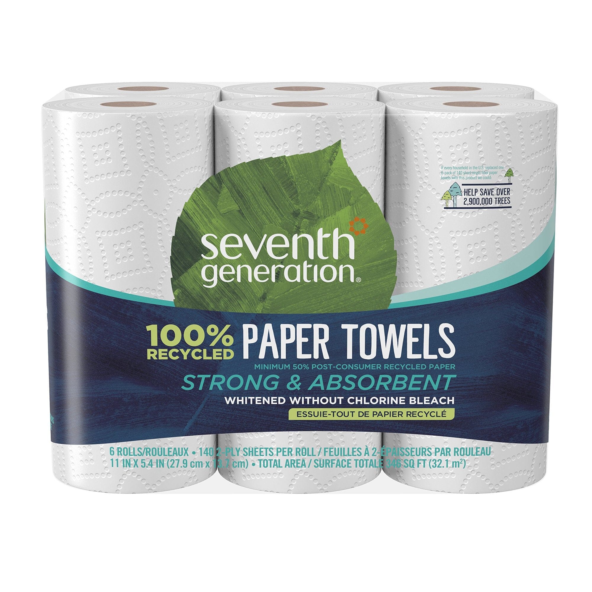 4-Packs: 2-Ply 6-Count Seventh Generation 100% Recycled Paper Towels Pay With Visa For Sale