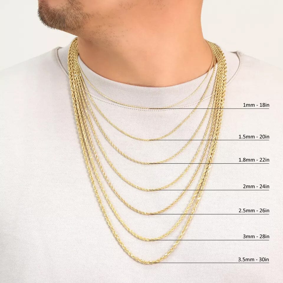 Rope Chain in Yellow Gold - 2mm Clearance Footlocker Finishline