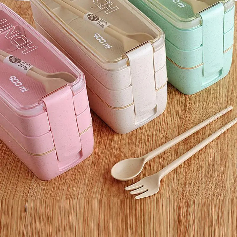 3-Layer Stackable Bento Box Japanese Lunch Box Kit with Spoon & Fork Pick A Best Cheap Pice