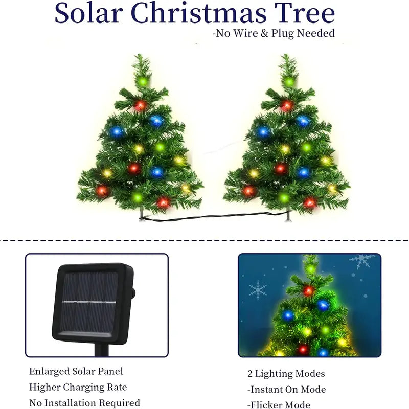 2-in-1 Solar Christmas Tree Lawn Light Sale High Quality
