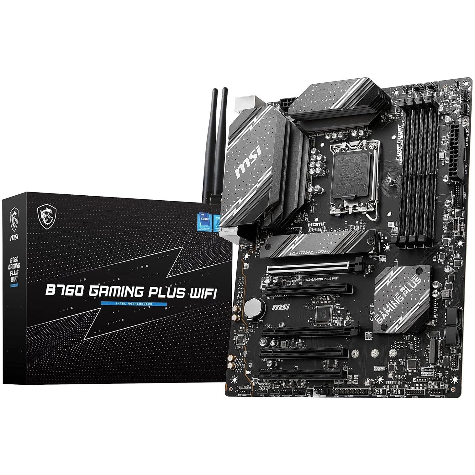 MSI B760 Gaming Plus WiFi Gaming Motherboard (Supports 12th/13th Gen Intel Processors, LGA 1700, DDR5, PCIe 4.0, M.2, 2.5Gbps LAN, USB 3.2 Gen2, Wi-Fi 6E, ATX) (Refurbished) Explore Cheap Pice