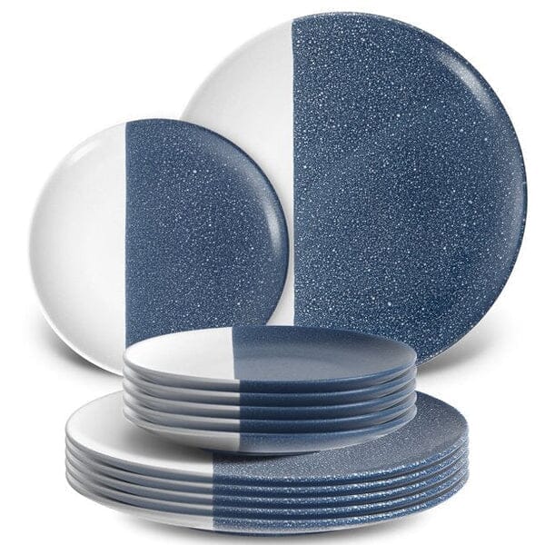 12-Piece: HITECLIFE Dinner Plates Set Free Shipping Factory Outlet