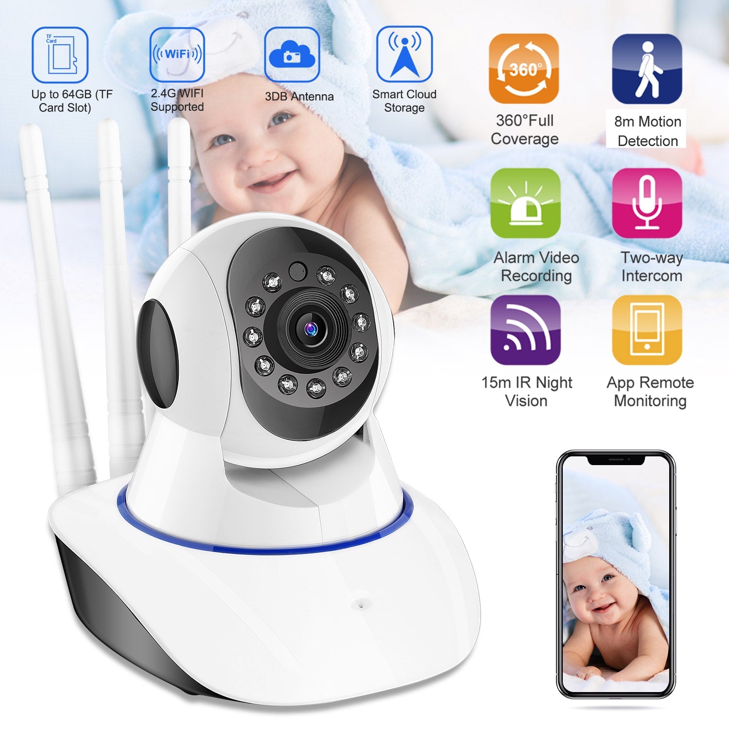 1080P WiFi IP Camera Motion Detection IR Night Vision Camcorder Free Shipping Cheap