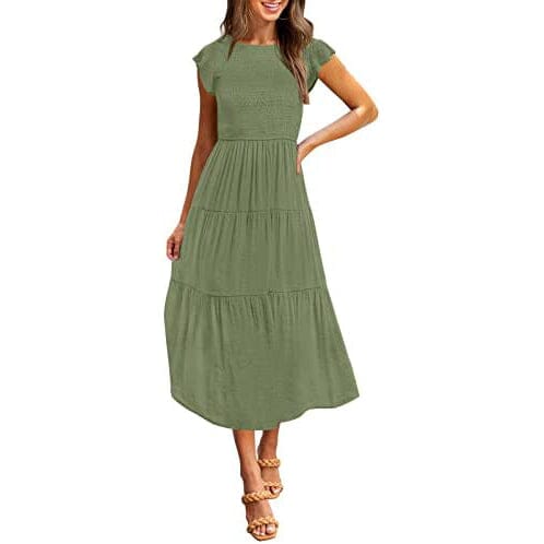 Women's Summer Casual Tiered A-Line Dress Cheap Sale Manchester