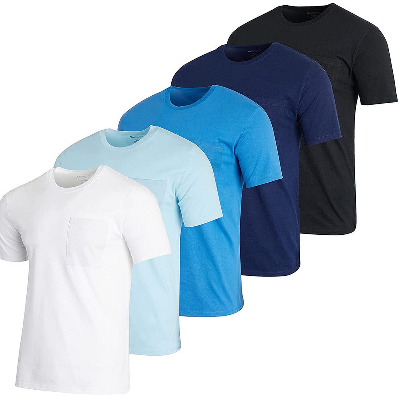 5-Pack: Men's Cotton Crew Neck Pocket T-Shirts Free Shipping Best Seller