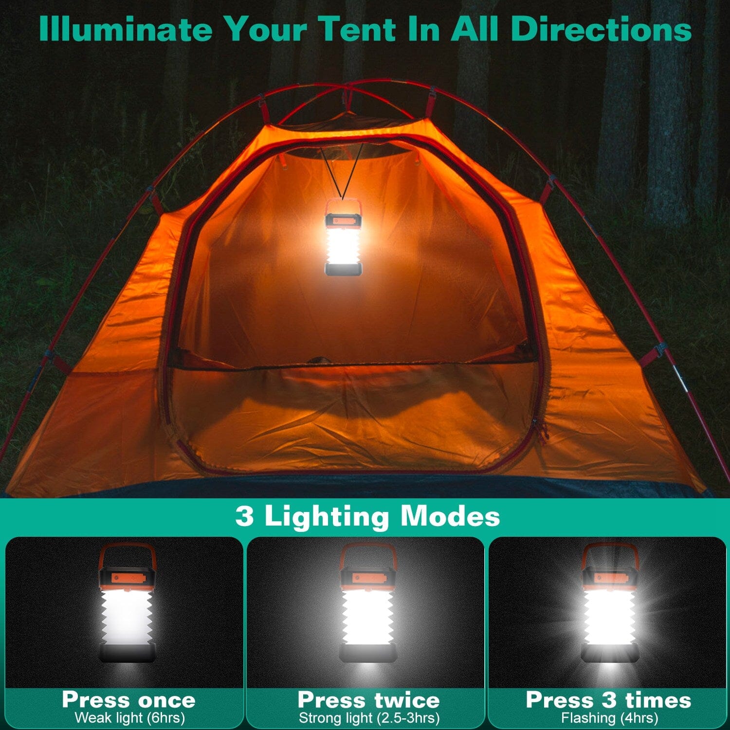 LED Collapsible Solar Camping Lantern Discount Big Discount