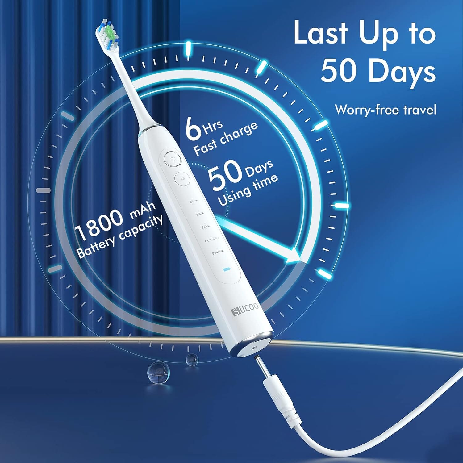 Slicoo Sonic Electric Toothbrush with 4 Brush Heads Wide Range Of Online