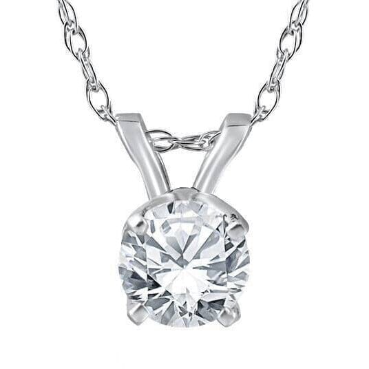 3/4Ct Round Cut Diamond Solitaire Pendant 14K White Gold From China Free Shipping Low Pice