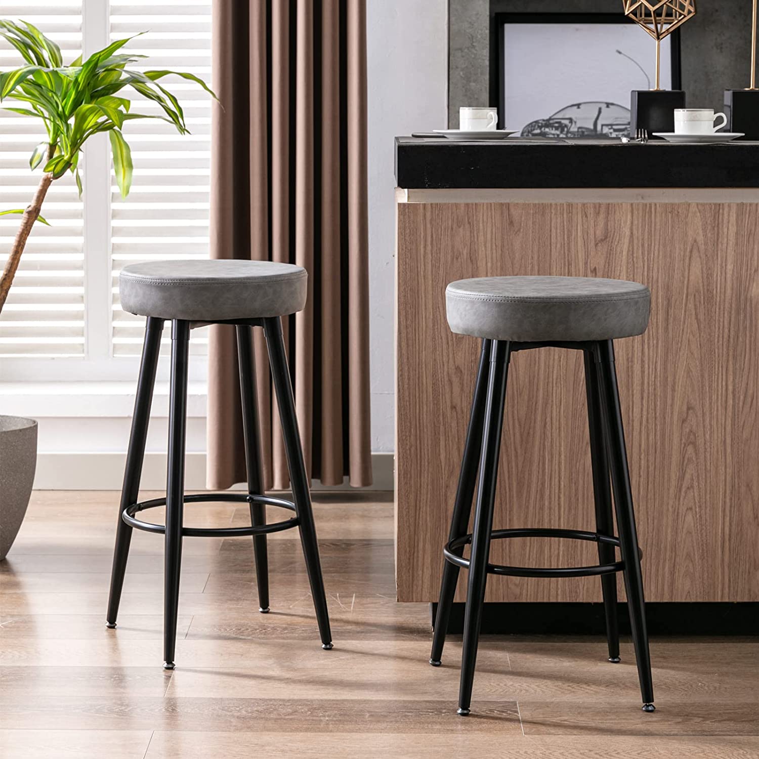 2-Piece: 28'' Metal Bar Stools Set Sale Huge Surprise