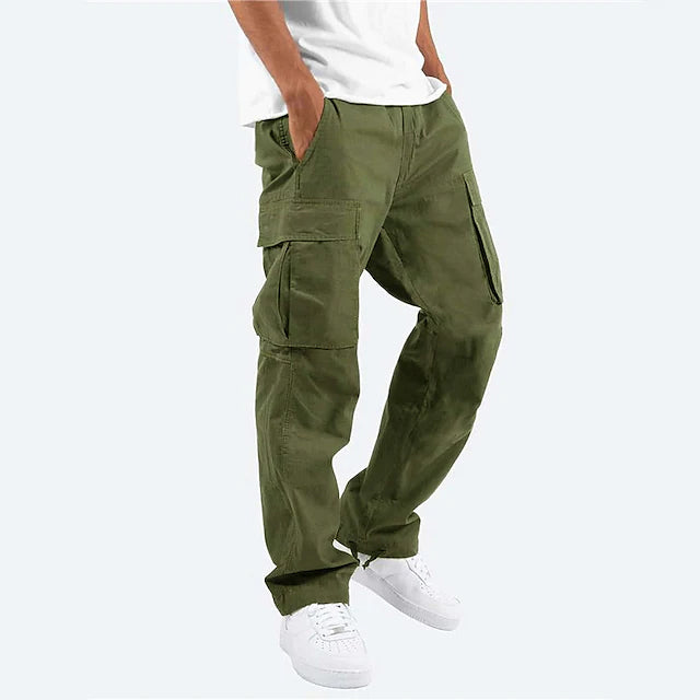 Men's Cargo Pants Trousers Drawstring Elastic Waist Multi Pocket Websites Online