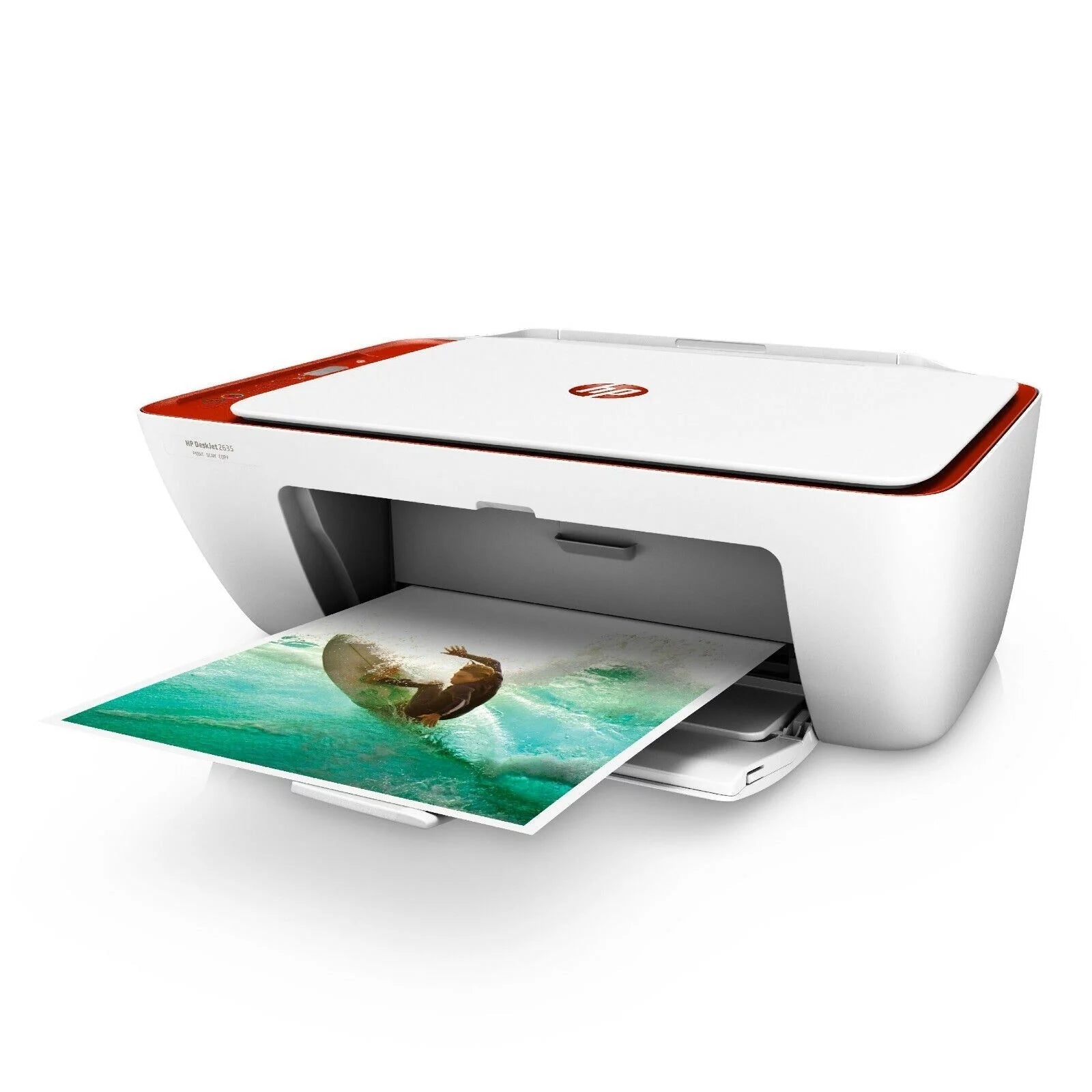 HP DeskJet 2635 NO INK Wireless All-in-One Printer (Red) (Refurbished) Reliable For Sale