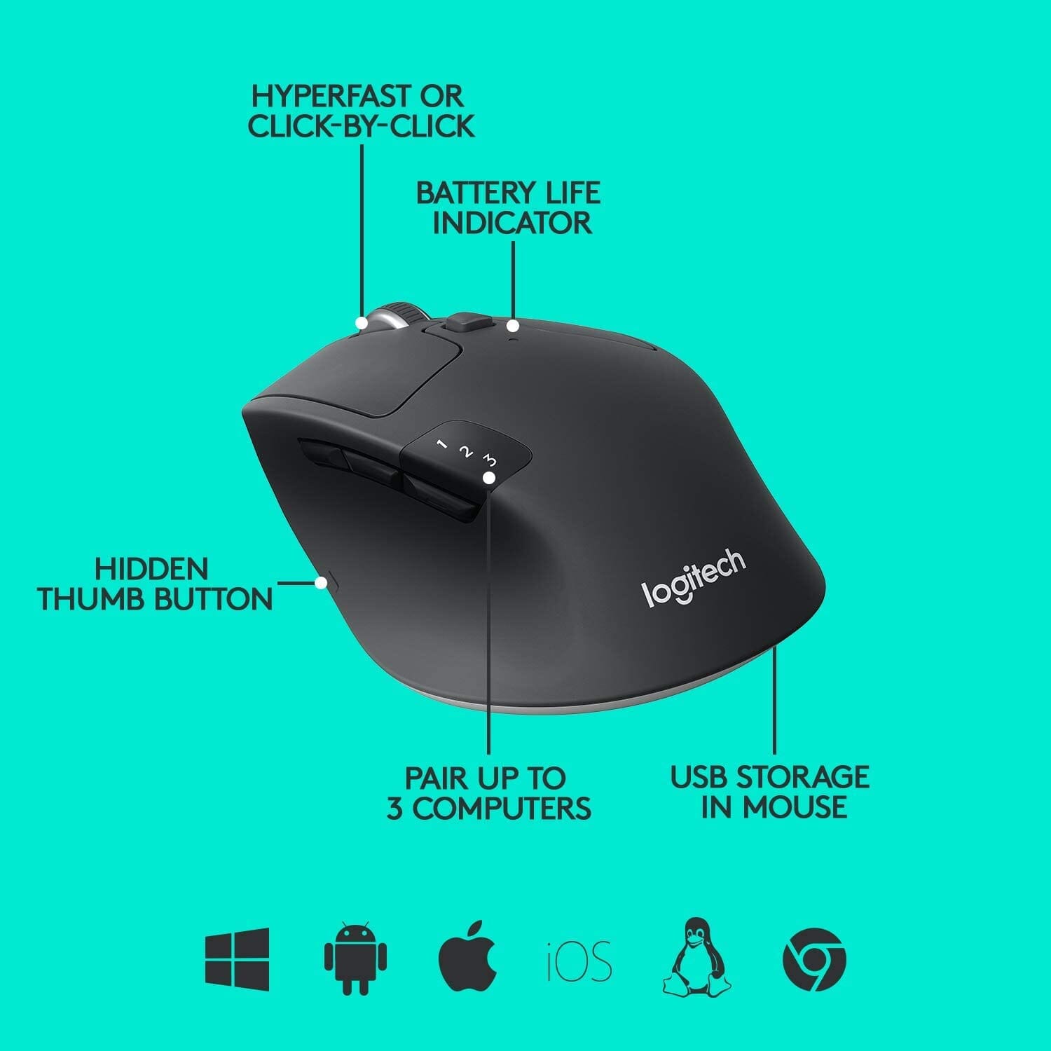 Logitech M720 Wireless Triathlon Mouse with USB Unifying Receiver (Refurbished) Clearance Best Store To Get