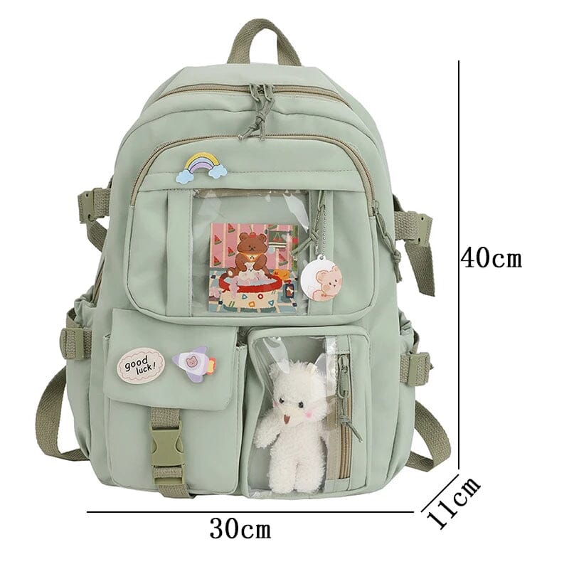 Cute Waterproof Multi-Pocket Women Backpacks with Bear Doll Clearance Good Selling