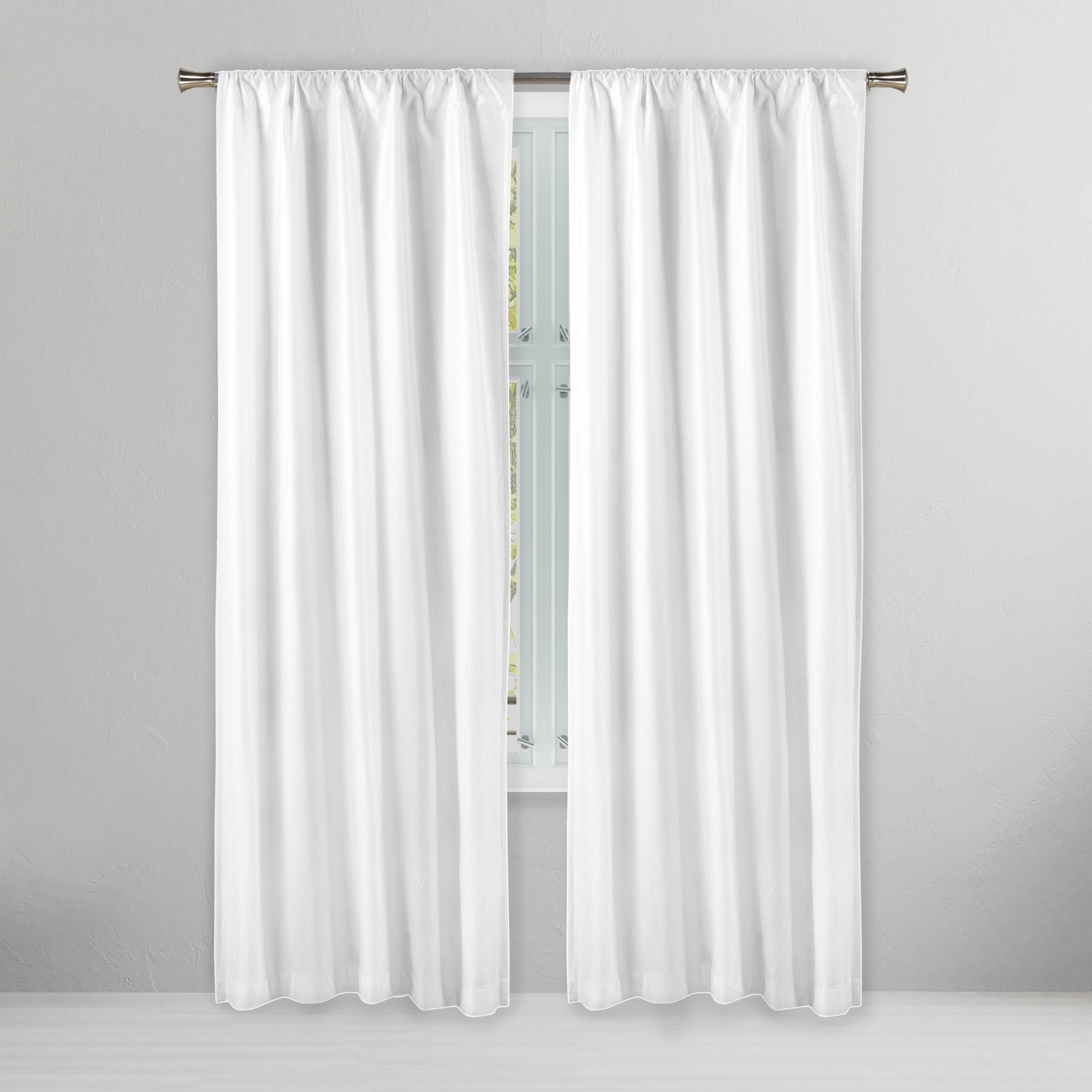 Set of 2: Embossed Crinkie Semi-Sheer Window Curtain Pair Panel For Cheap Pice