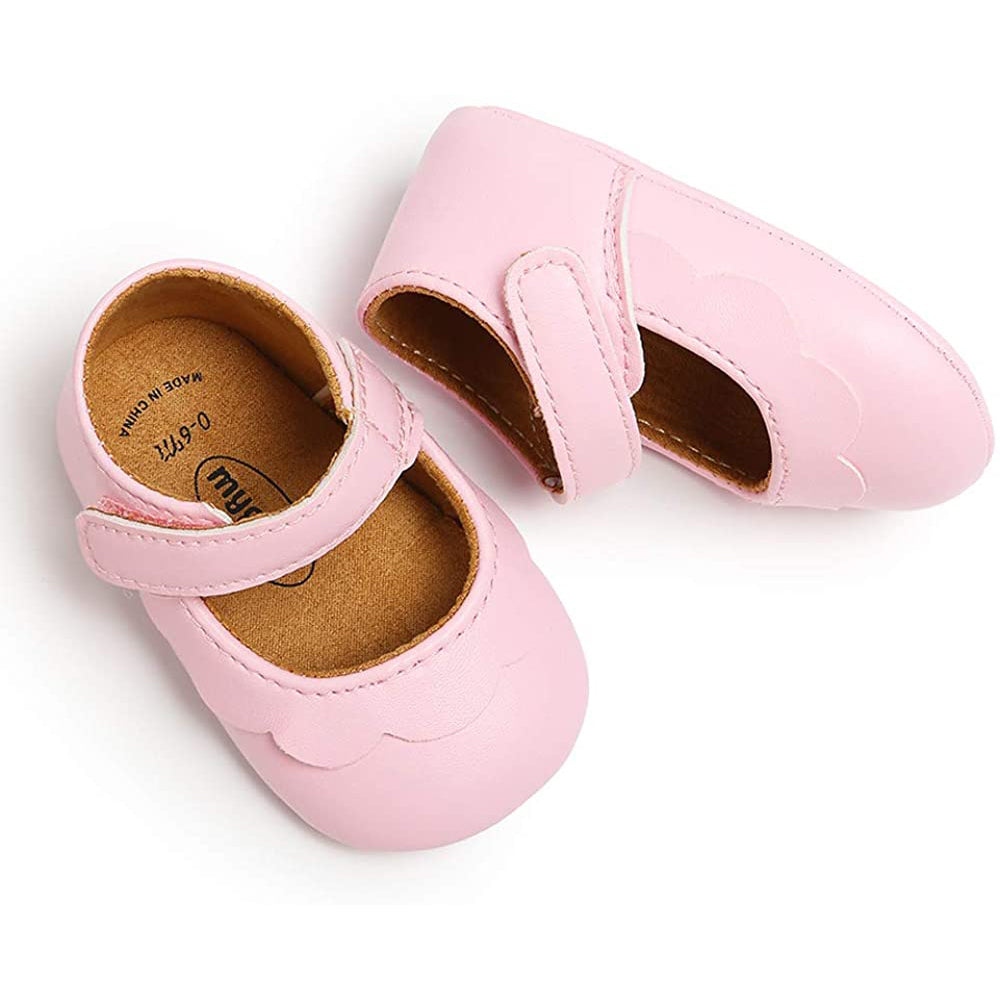 Baby Girls Mary Jane Flats Non-Slip Toddler First Walkers Princess Dress Shoes Sast