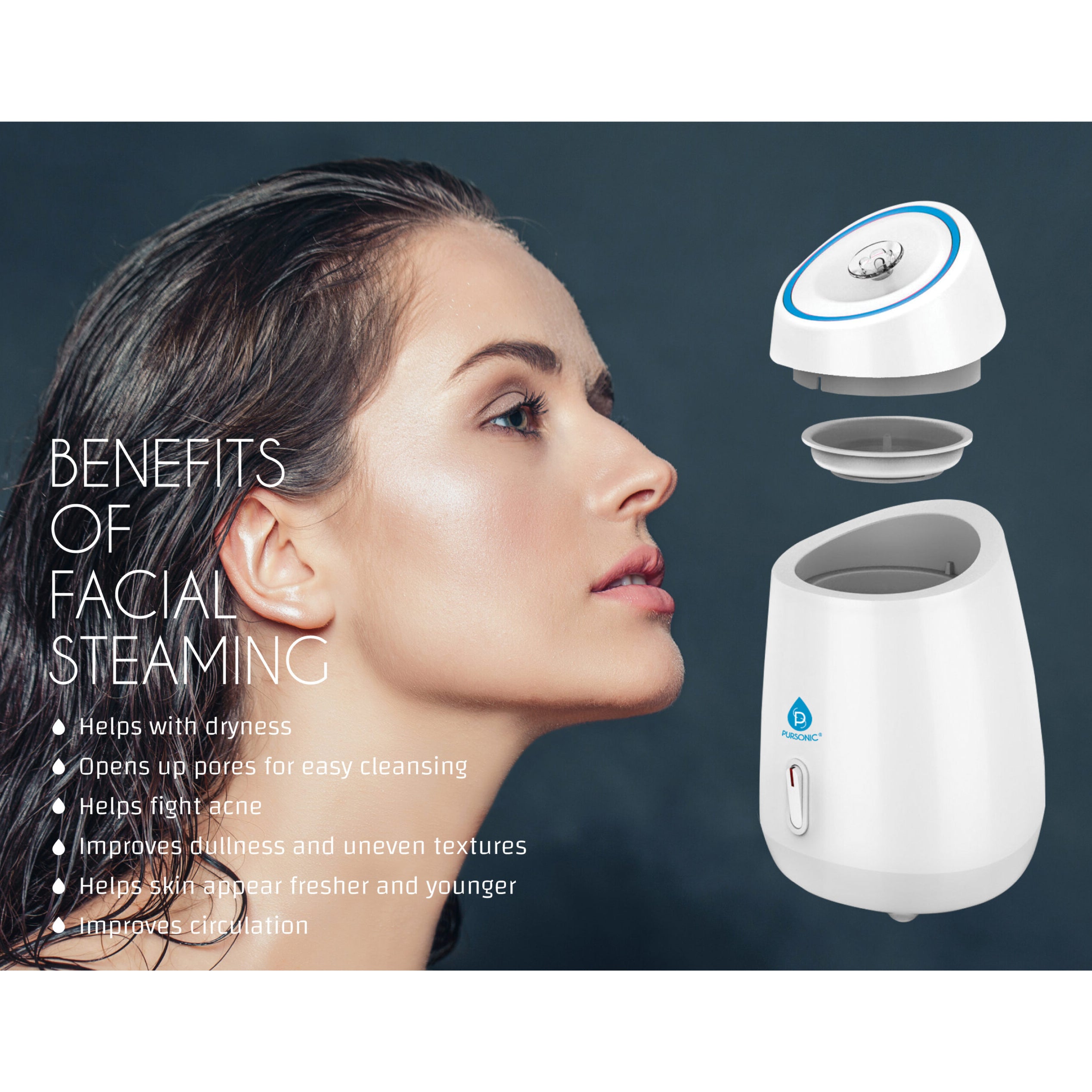 Pursonic Facial Steamer Hot Mist Moisturizing Spa Manchester Sale Online