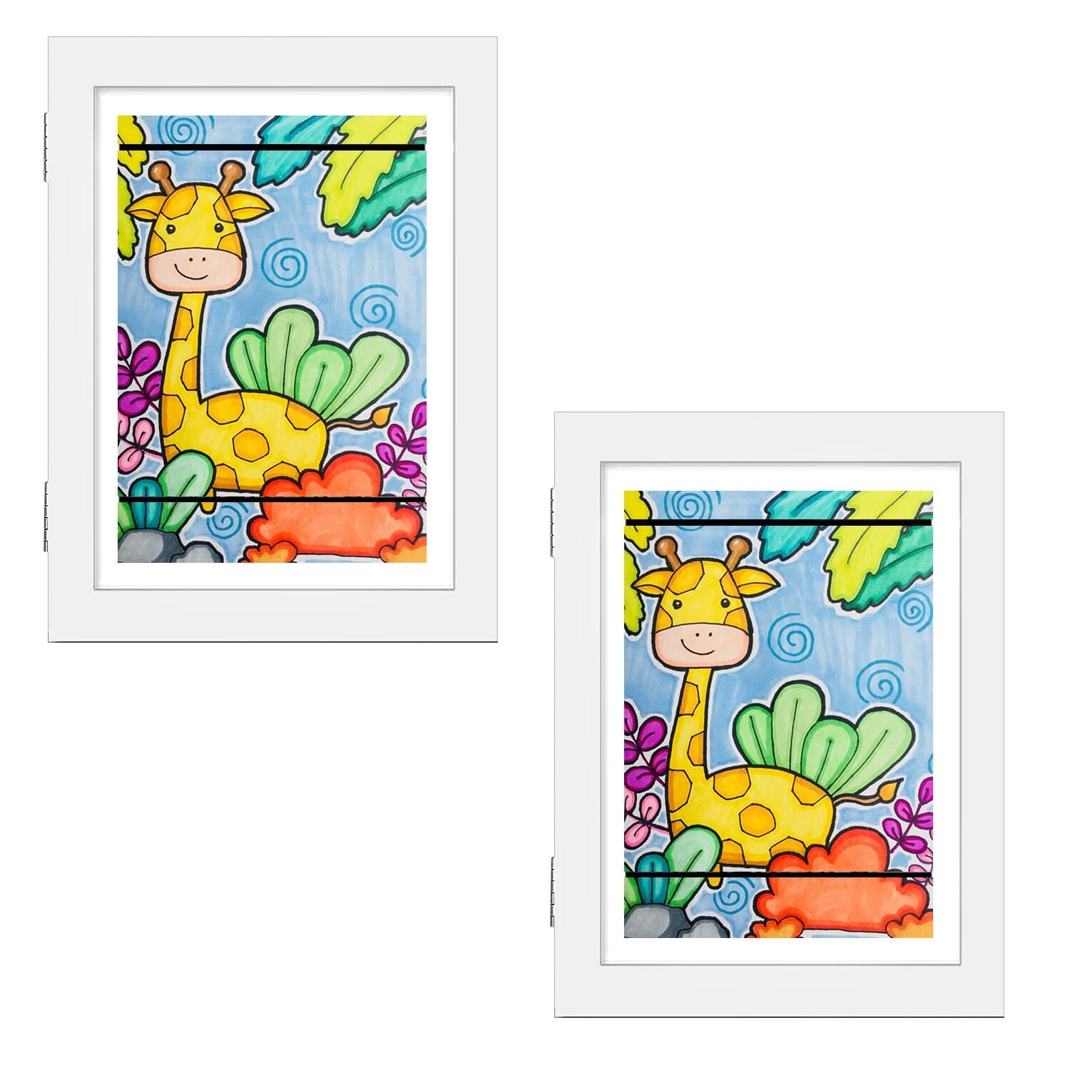 2-Piece: Kids Art Frame Front Opening Wooden Picture Frame Low Cost For Sale