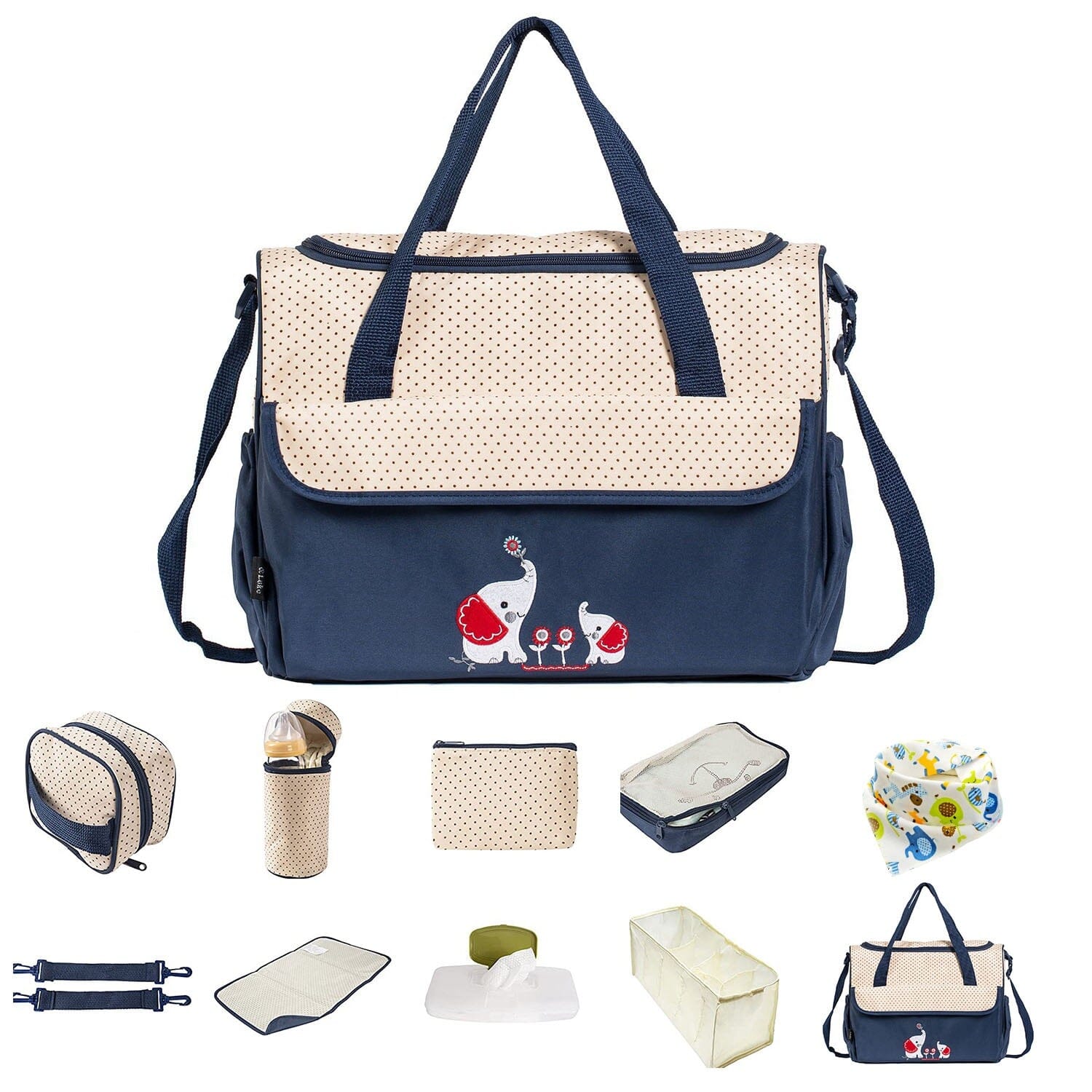 11-Piece Set: Multifunctional Diaper Handbags with Food Bag Low Cost