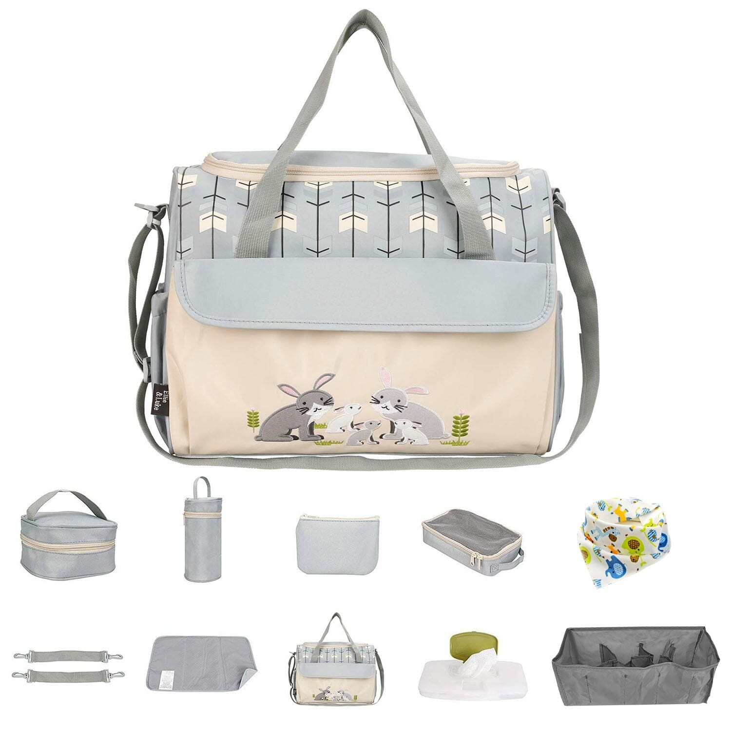 11-Piece Set: Multifunctional Diaper Handbags with Food Bag Low Cost